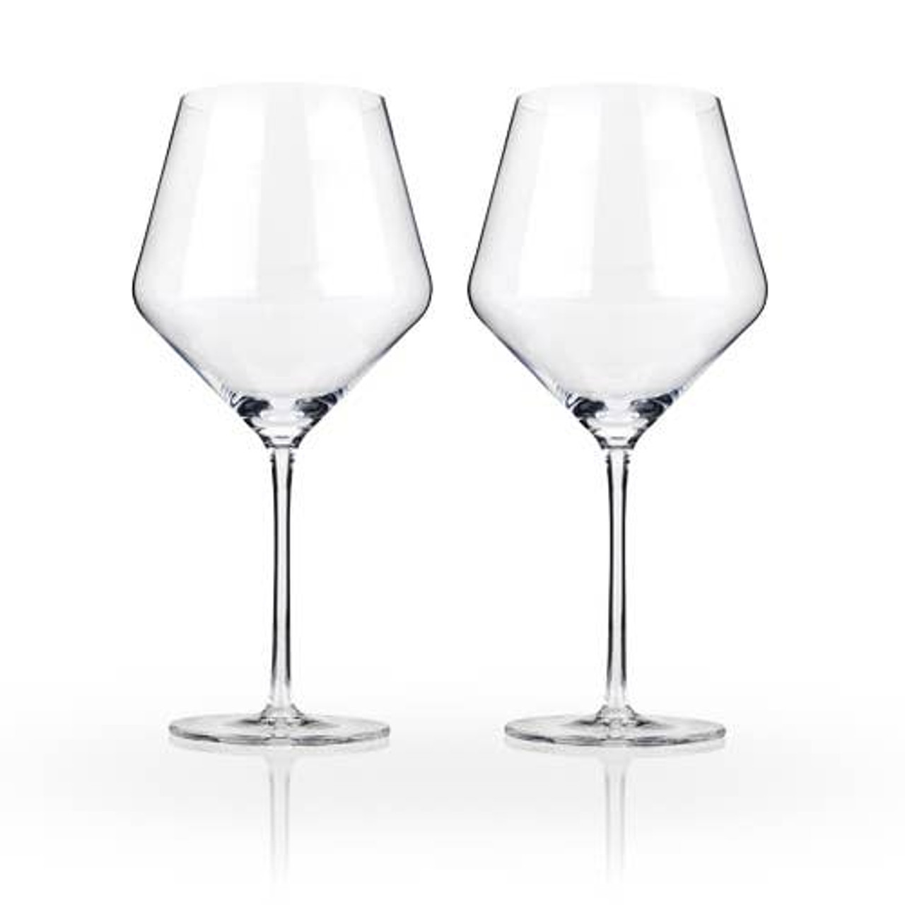 Raye Crystal Burgundy Wine Glasses By Viski Glassware