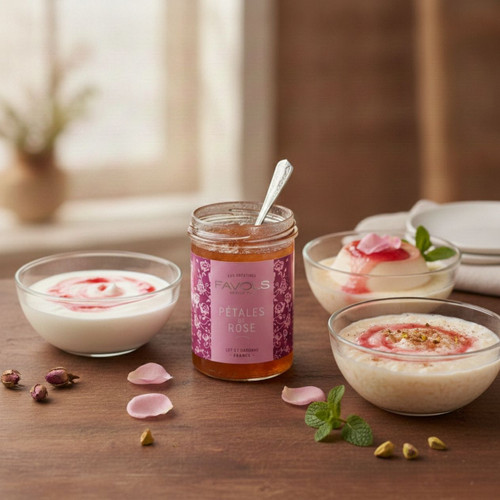 Favols rose petal confit used in breakfast
