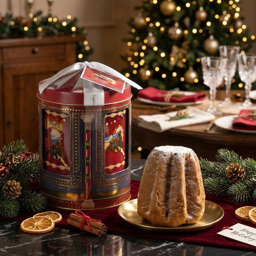 Muzzi Traditional Mini Pandoro in Carillon Music Box Tin