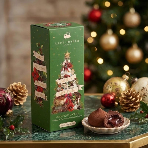 Lady Joseph Merry Christmas Lux Green Chocolate Filled Cookies