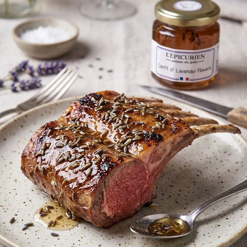 Lavender confit with cooked lamb