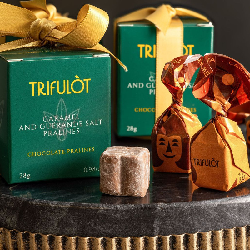 Caramel and Guérande sea salt chocolate pralines