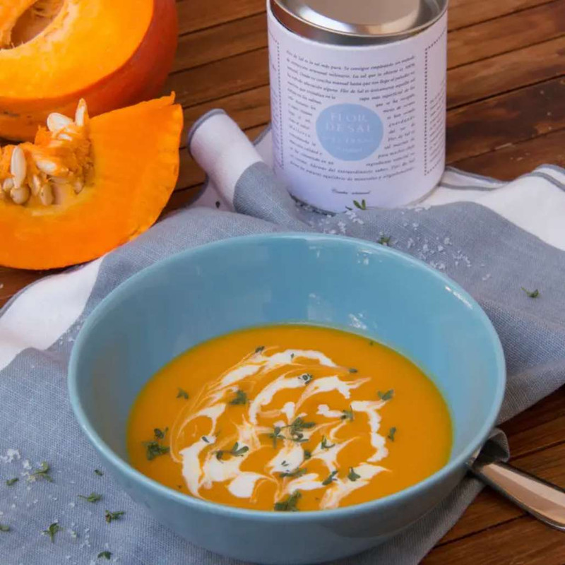 Pumpking cream with D'es Trenc Natural Fleur de Sel