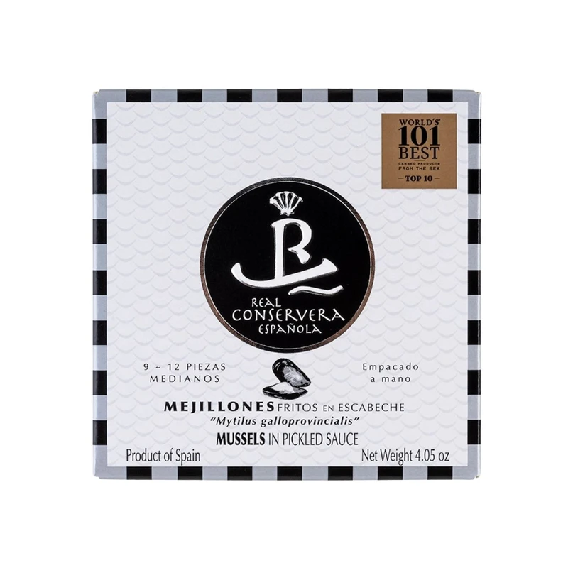 Real Conservera Española mussels in escabeche can, 4.06oz