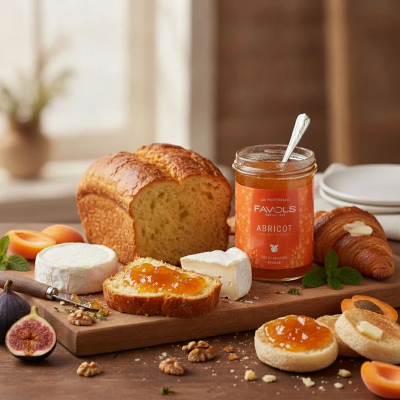 Favols apricot jam spread on toasted brioche