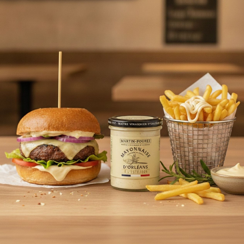 Martin-Pouret tarragon mayonnaise served with French fries
