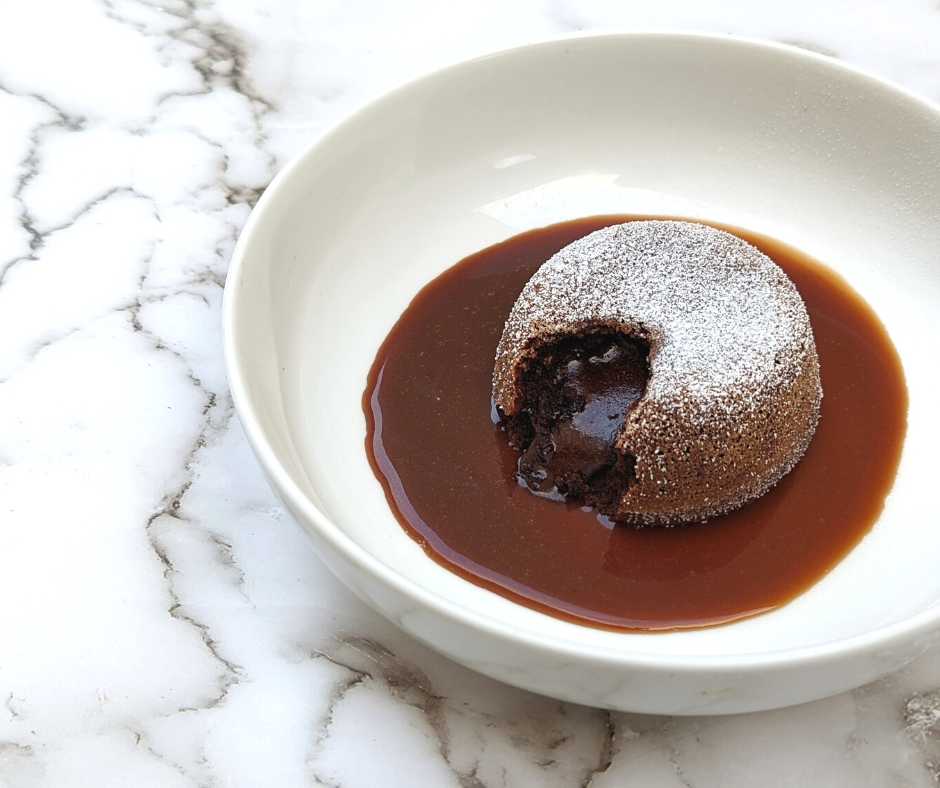 Chocolate & Hazelnut Lava Cake, Salted Caramel Sauce Recipe