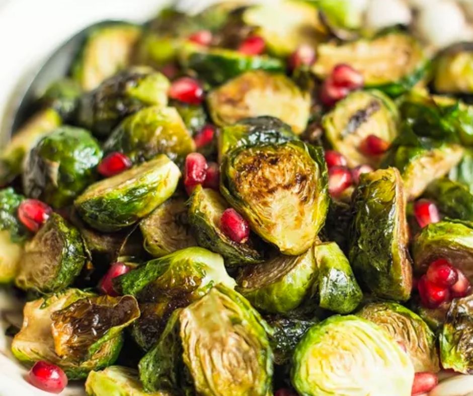 Brussels Sprouts with Pomegranate Balsamic Glaze recipe