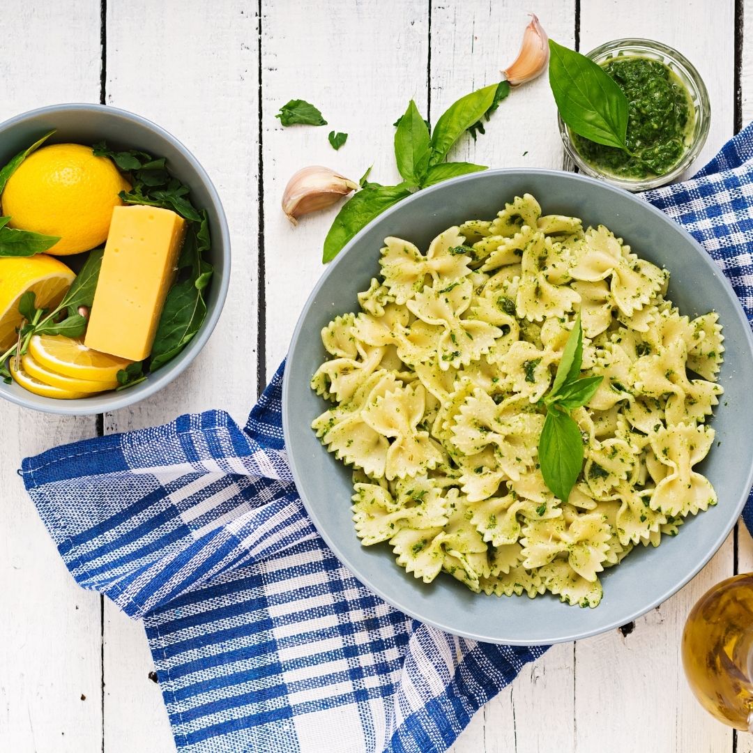 Pasta and chicken with lemon pesto recipe