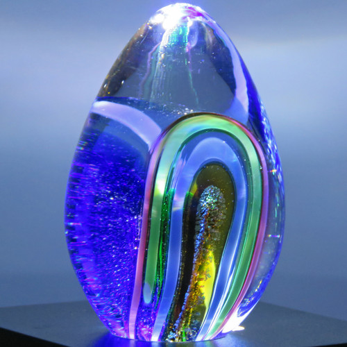 Glass Eye Studio Dichroic Egg Paperweight Infinity 268_4L