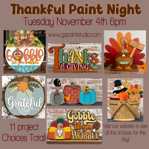 Thankful Paint Night-Tuesday November 4th 6pm