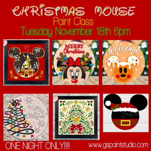 Christmas Mouse Paint Class-Tuesday November 18th 6pm