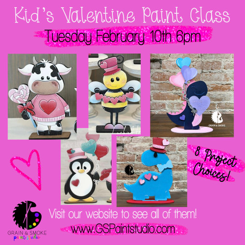 Kids Valentine Paint Day-Tuesday February 10th 6pm