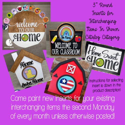 3" Round Inserts for Interchanging Items