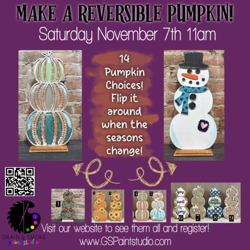 Make a Reversible Pumpkin & Snowman-Saturday November 7th 11am