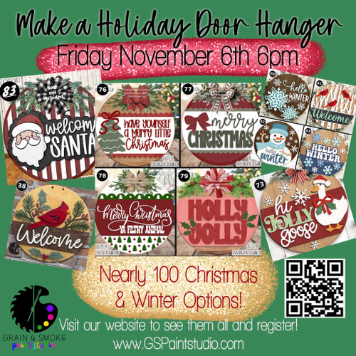Paint a Winter or Christmas Door Hanger-Friday November 6th 6pm