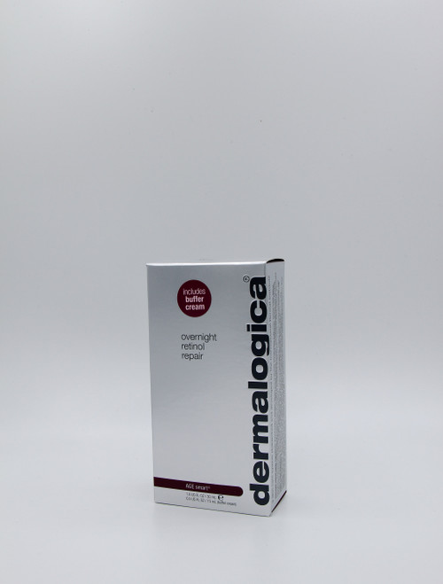 Product packaging image - front view - Dermalogica age smart Overnight Retinol Repair & Buffer Cream - 30ml & 15ml