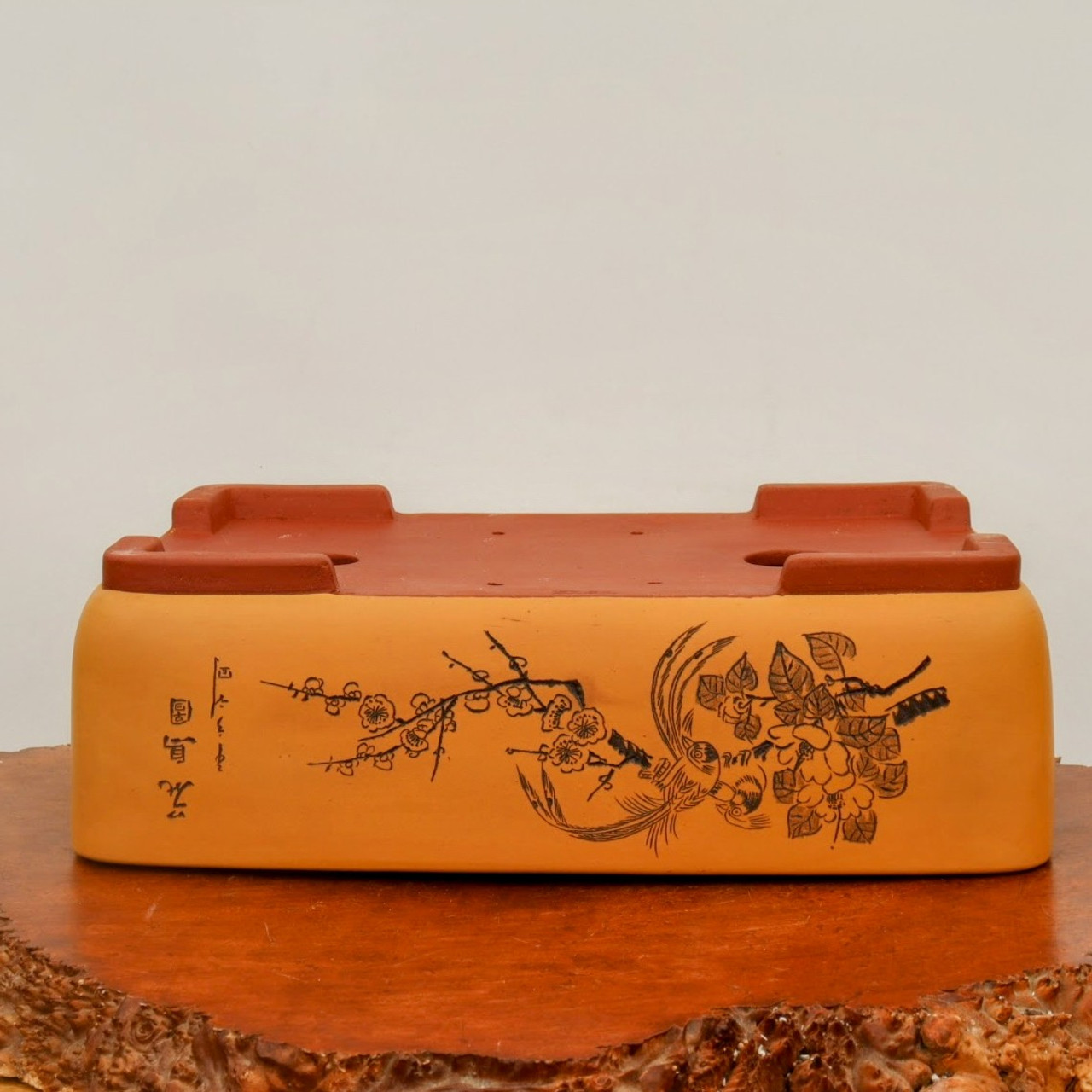 18 Etched Yixing Bonsai Pot (No. 2169)