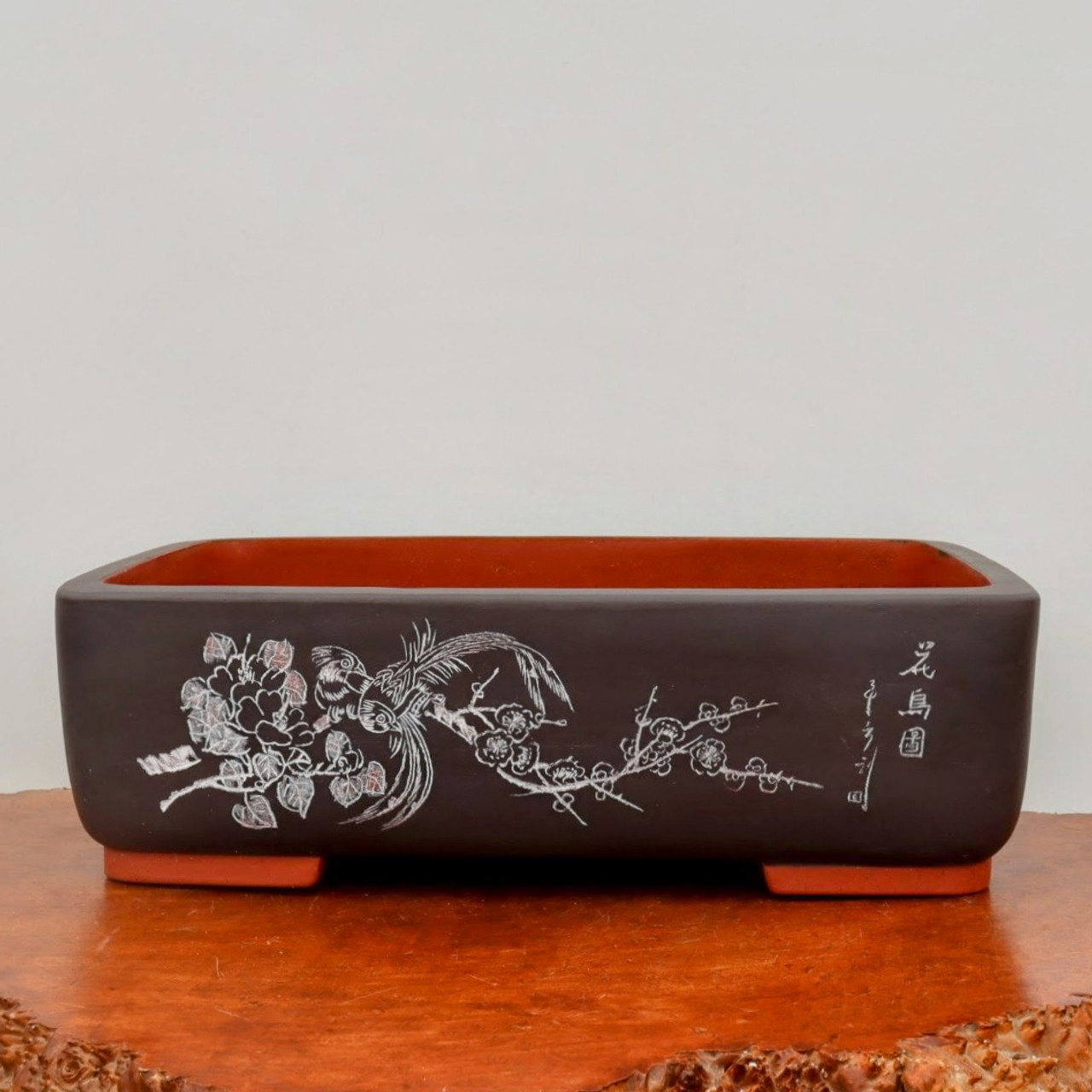 18 Etched Yixing Bonsai Pot (No. 2169)