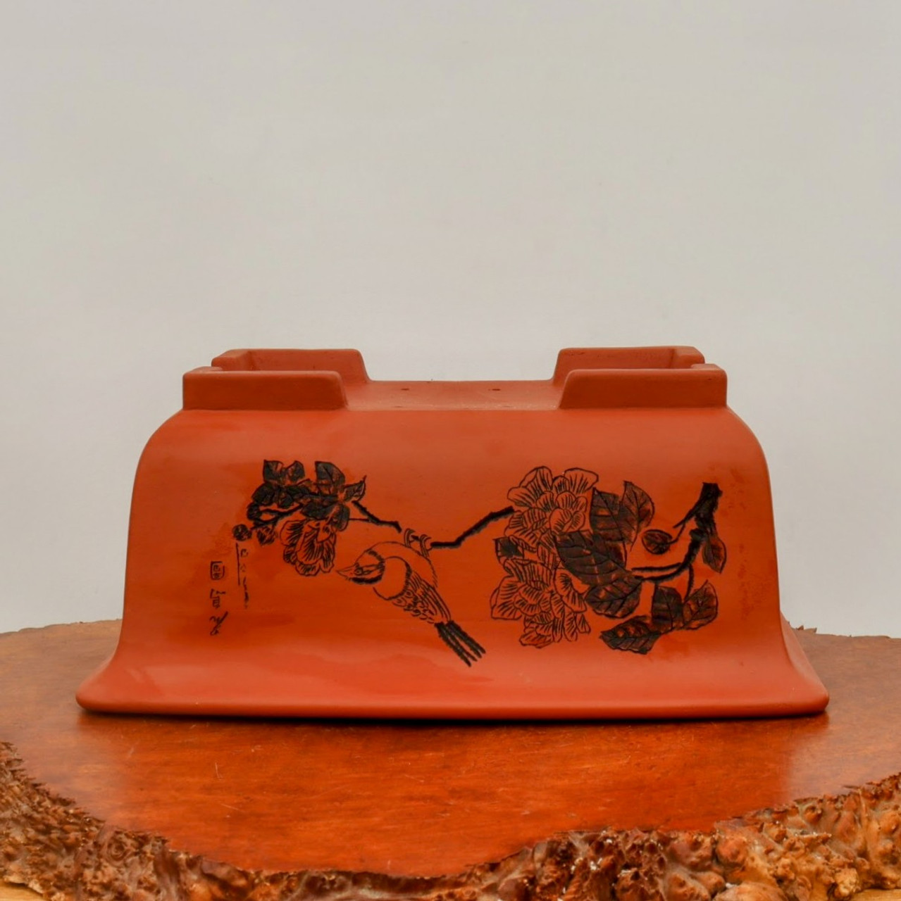 18 Etched Yixing Bonsai Pot (No. 2170)