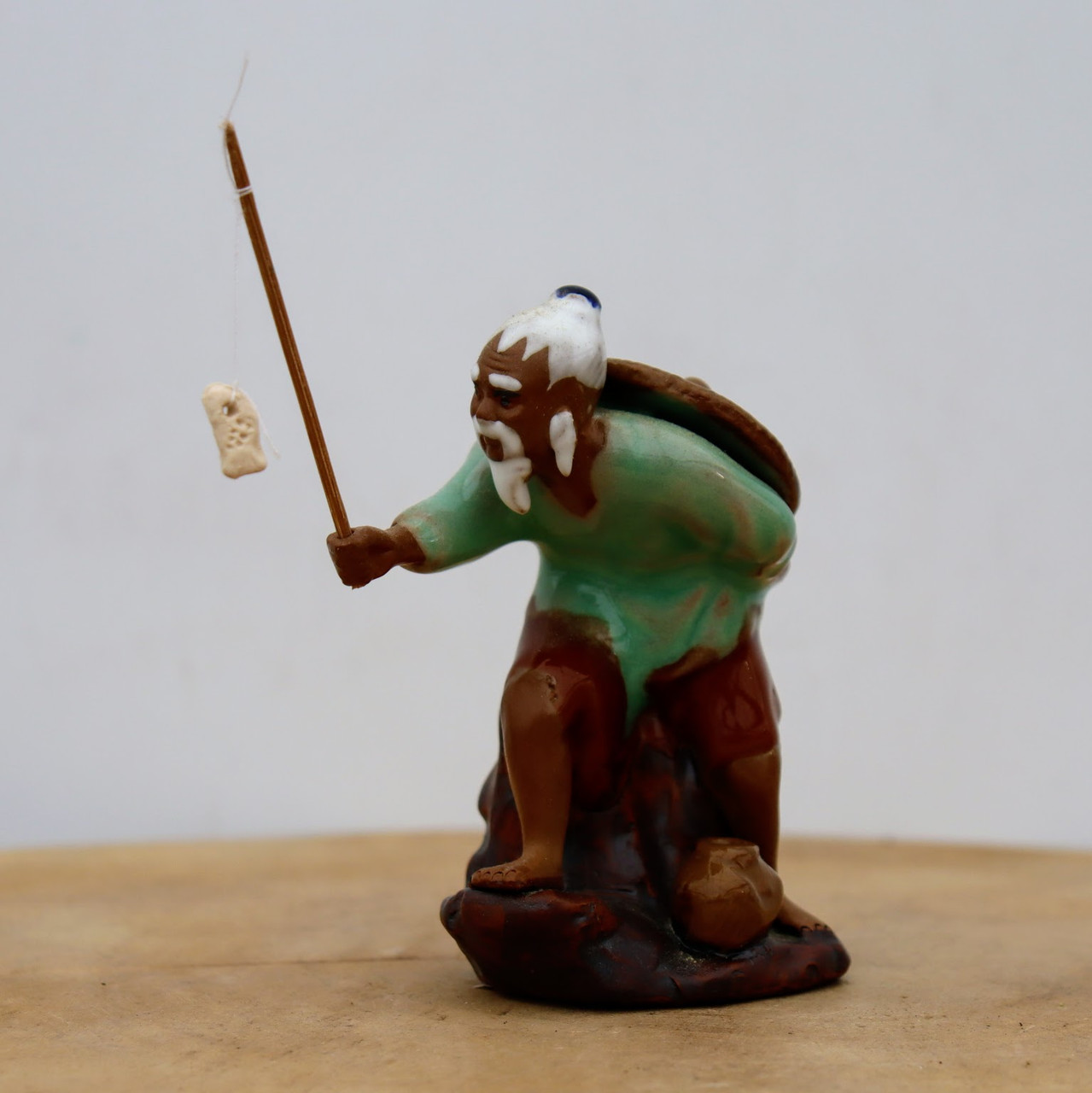 Chinese Mudman Figurine With Fishing Pole (No. 144)