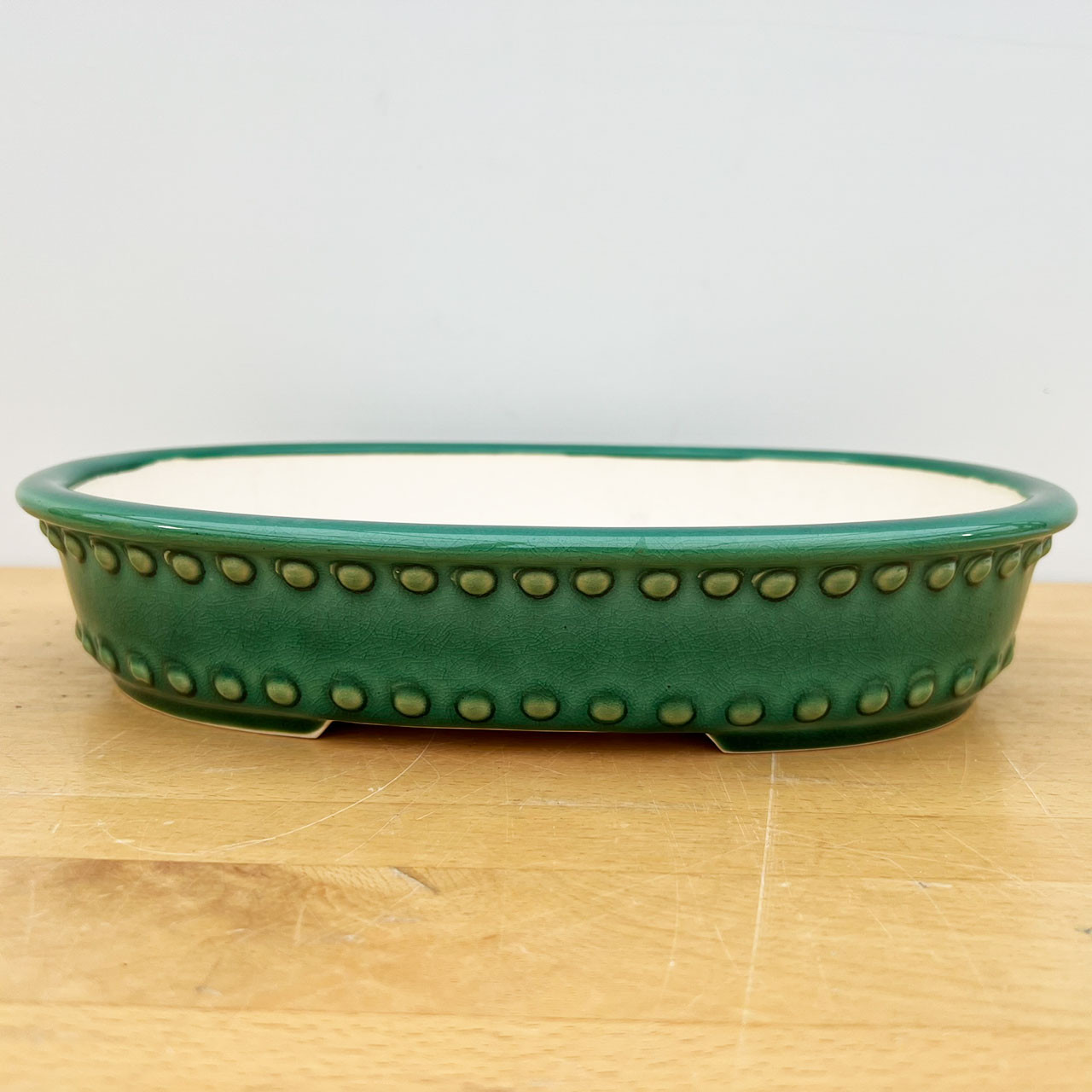 12-Inch Glazed Yixing Ceramic Bonsai Pot (No. 2513)