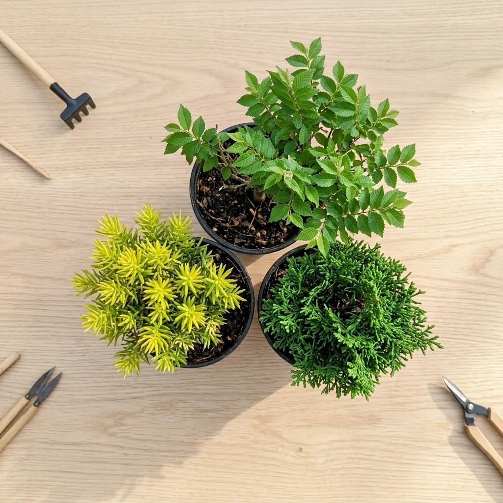 Pre-Bonsai Bundle, 3 Trees: Jacqueline Hillier Elm, Dwarf Golden