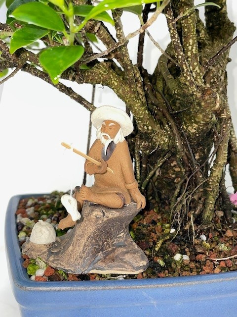 Chinese Figurine - Man Fishing off Rock | Bonsai Outlet