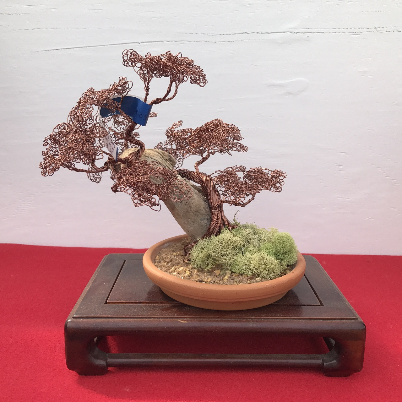 Nature's Beauty in Copper Wire & Stone Bonsai Tree Sculpture by