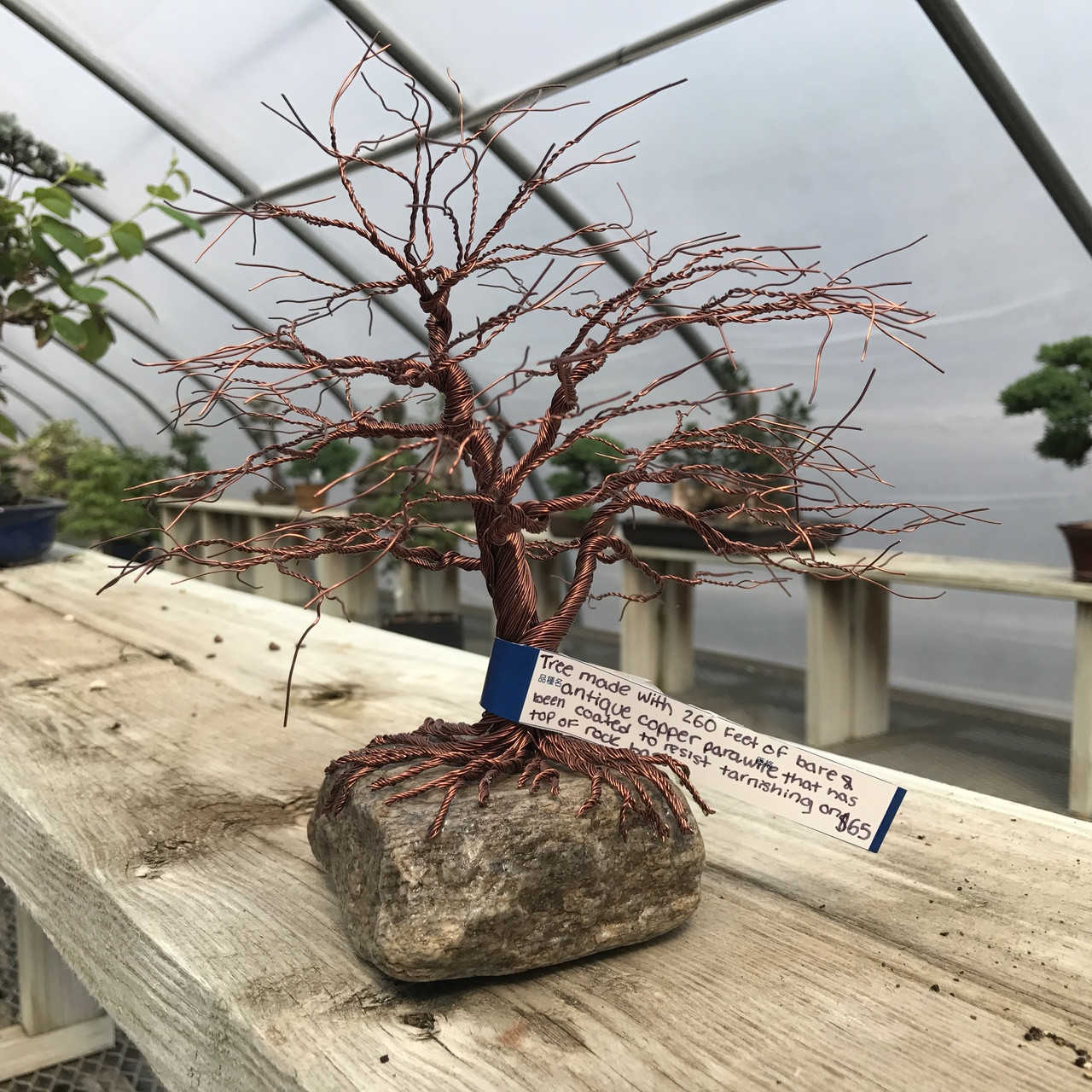 260' Bare and Antique Copper Potted Wire Tree