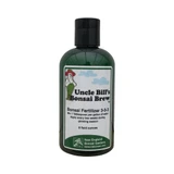 8 ounce dark green bottle of Uncle Bill's Bonsai Brew 3-3-3 liquid fertilizer