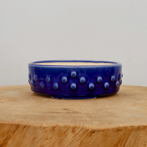 5 inch blue glazed Yixing bonsai pot, No. 2032