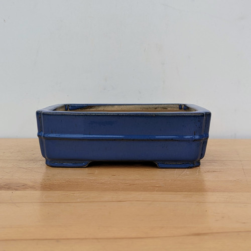 Rectangular Yixing pot in glossy cobalt blue, model 2314H