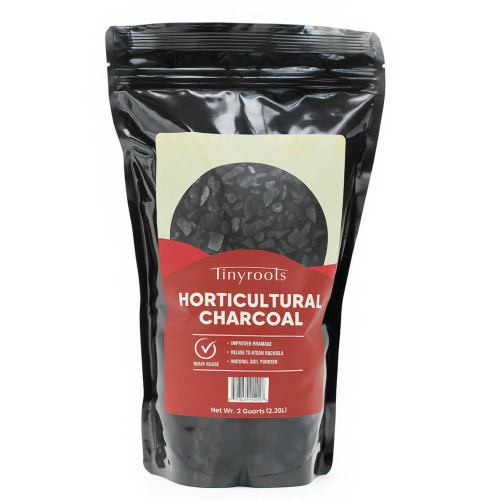 Black bag of Tinyroots horticultural charcoal aggregate for bonsai soil