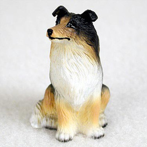 Collie Tricolor Bonsai Tree Figurine