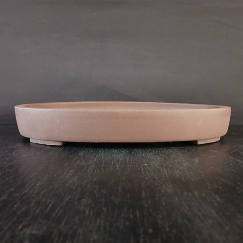13-Inch Shallow Oval Unglazed Yixing Ceramic Bonsai Pot (No. 861)