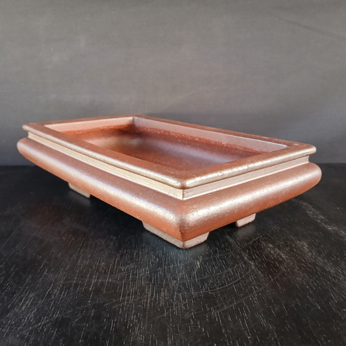 12-Inch Unglazed Rectangle Yixing Bonsai Pot (No. 2282-1)