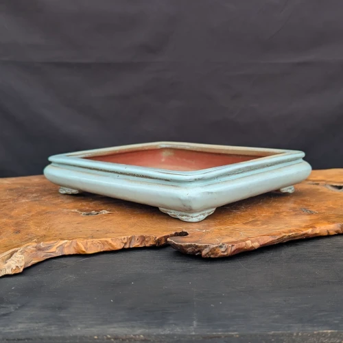 12-Inch Shallow Glazed Rectangle Yixing Ceramic Bonsai Pot (No. 2534h)