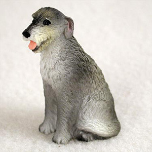 Miniature Irish Wolfhound figurine in a sitting posture, a bonsai accessory