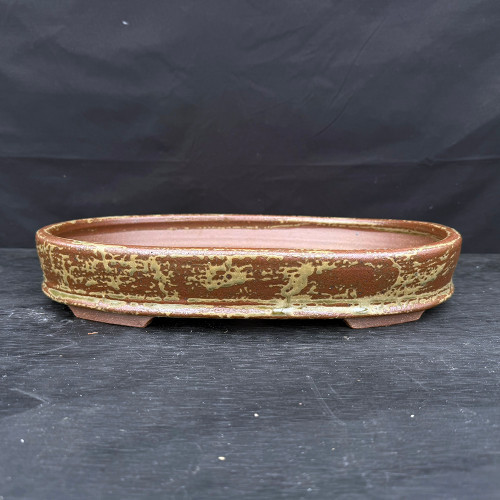 16-Inch Rustic Brown Oval Handmade Jack Hoover Pot (No. 658)