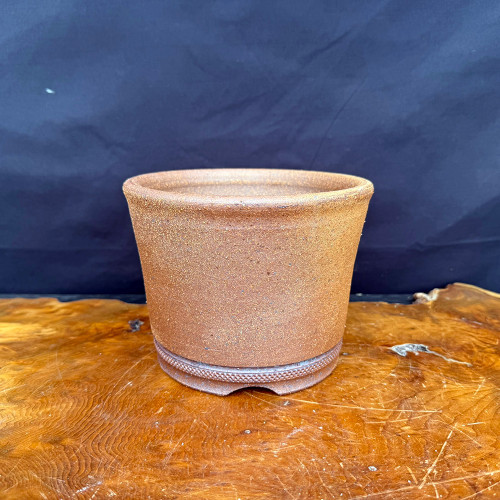 Tall Unglazed Jack Hoover Bonsai Pot in Tapered Reddish-Brown (No. 681)