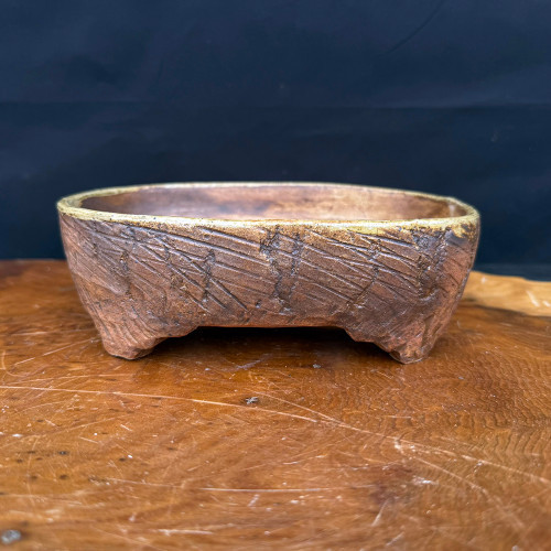 7.75-inch Oval Wood-Fired Handmade Bruce Lenore Pot (No. 164)
