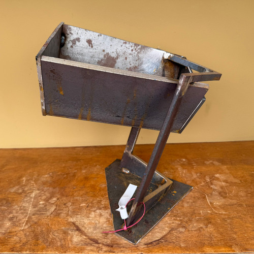 Benjamin Keating hand-fabricated steel bonsai sculpture with an angular frame