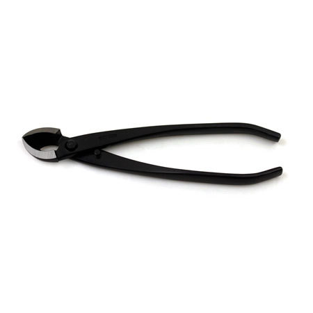 Tinyroots carbon steel bonsai concave cutter shown horizontally