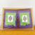 Close-up of two handmade rice paper cards with a traditional Asian design