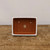 Overhead view of the rectangular white glazed bonsai pot