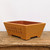 Unglazed rectangular bonsai pot model 1717 on a white background