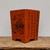 9 inch etched cascade Yixing bonsai pot, tall and square in unglazed terracotta