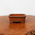 Unglazed rectangular bonsai pot in warm reddish brown terracotta