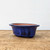 6 inch oval cobalt blue glazed Yixing bonsai pot with a wide flared rim